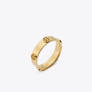 Tory Burch Miller Stud Ring Gold Tone Sz 8 - NWT and dust bag